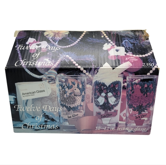 NWT Vintage 12 Days of Christmas Glasses Indiana Glass - Picture 5 of 7